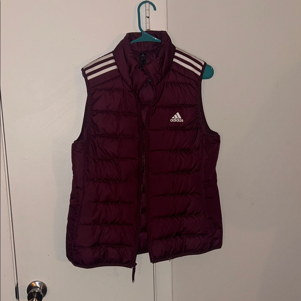 Adidas Maroon Quilted Vest